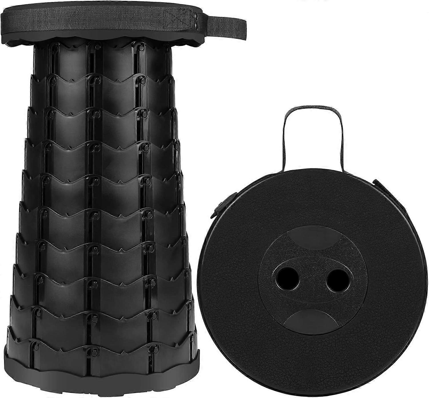 1pc Black Telescopic Stool, Upgraded Retractable Stool, Portable Folding Stool Adjustable Height, Camping Stools for Outdoor Hiking Fishing