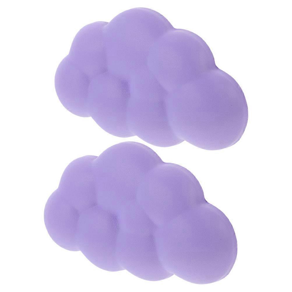 Computer Typing Wrist Rest Keyboard Ergonomic Design Purple Cloud Shape 14.00X8.00X2.00CM Anti-Slip 2Pcs