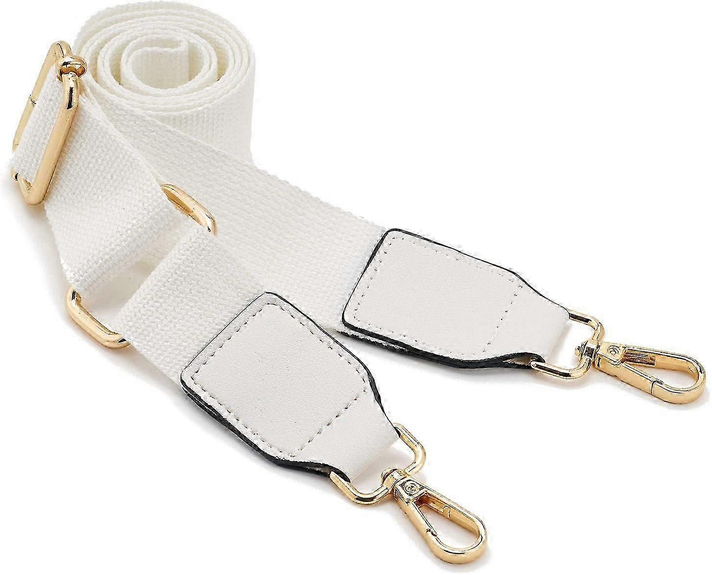 Women's Wide Shoulder Bag Strap, Adjustable Replacement Leather Long shoulder strap(White)