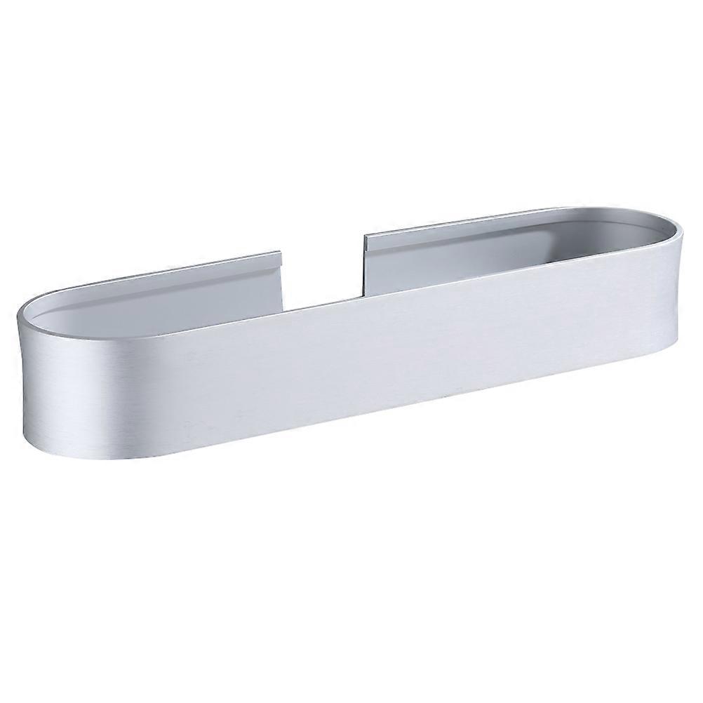 Supports de rangement de salle de bain argent 30x9.5cm Support mural adhésif drainage creux 1Pack