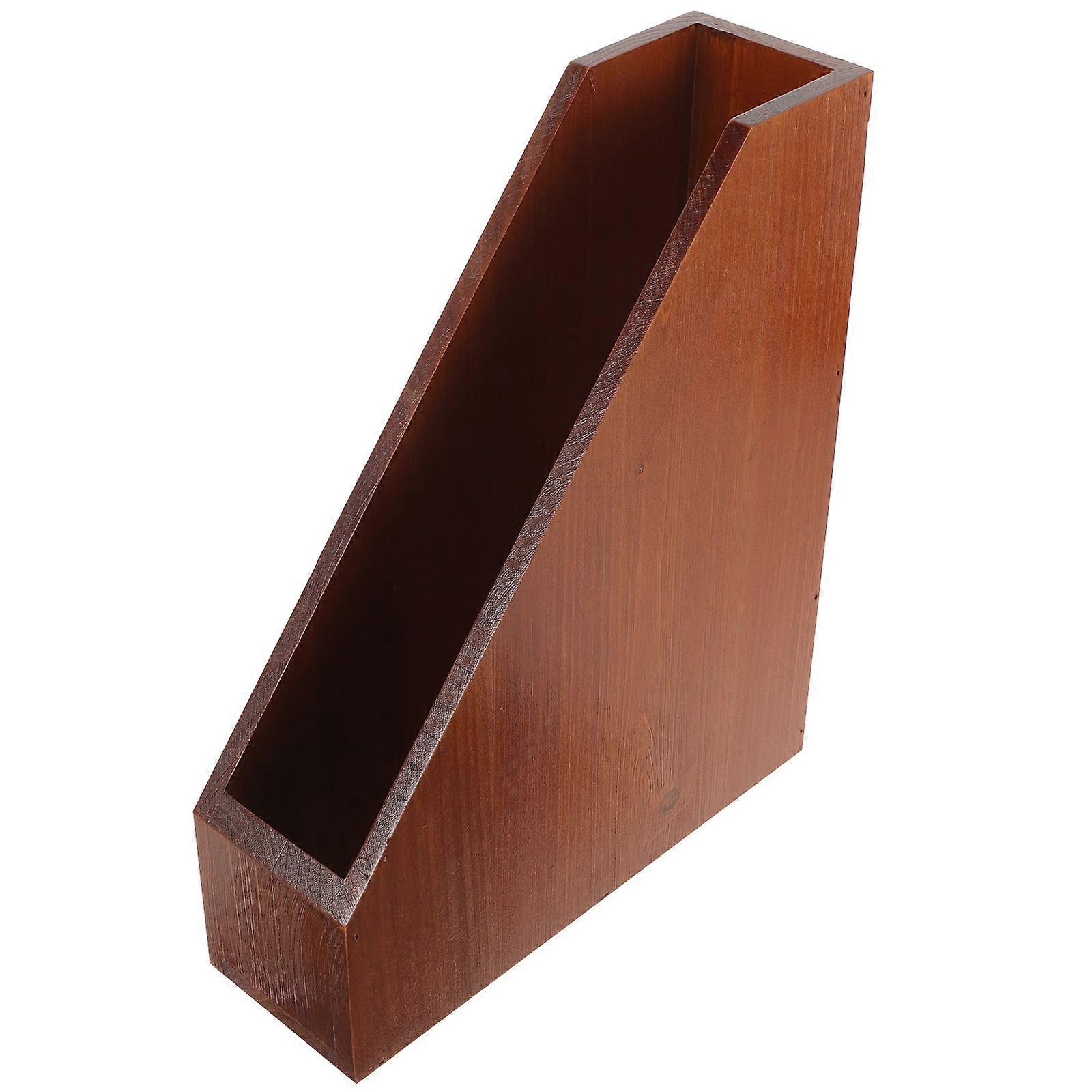 Office Desk Organiser Document Storage Box Keep Desk Organized Wooden 30.00X25.00X8.00cm 1Pcs