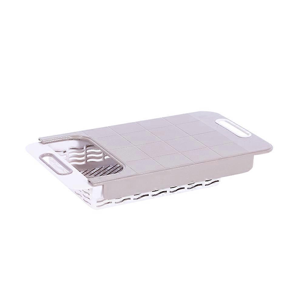 Kitchen Drain Board Multifunction Cutting Board Rectangular For Outdoor Camping Khaki 42*24.5*7.5cm Draining 1Pcs
