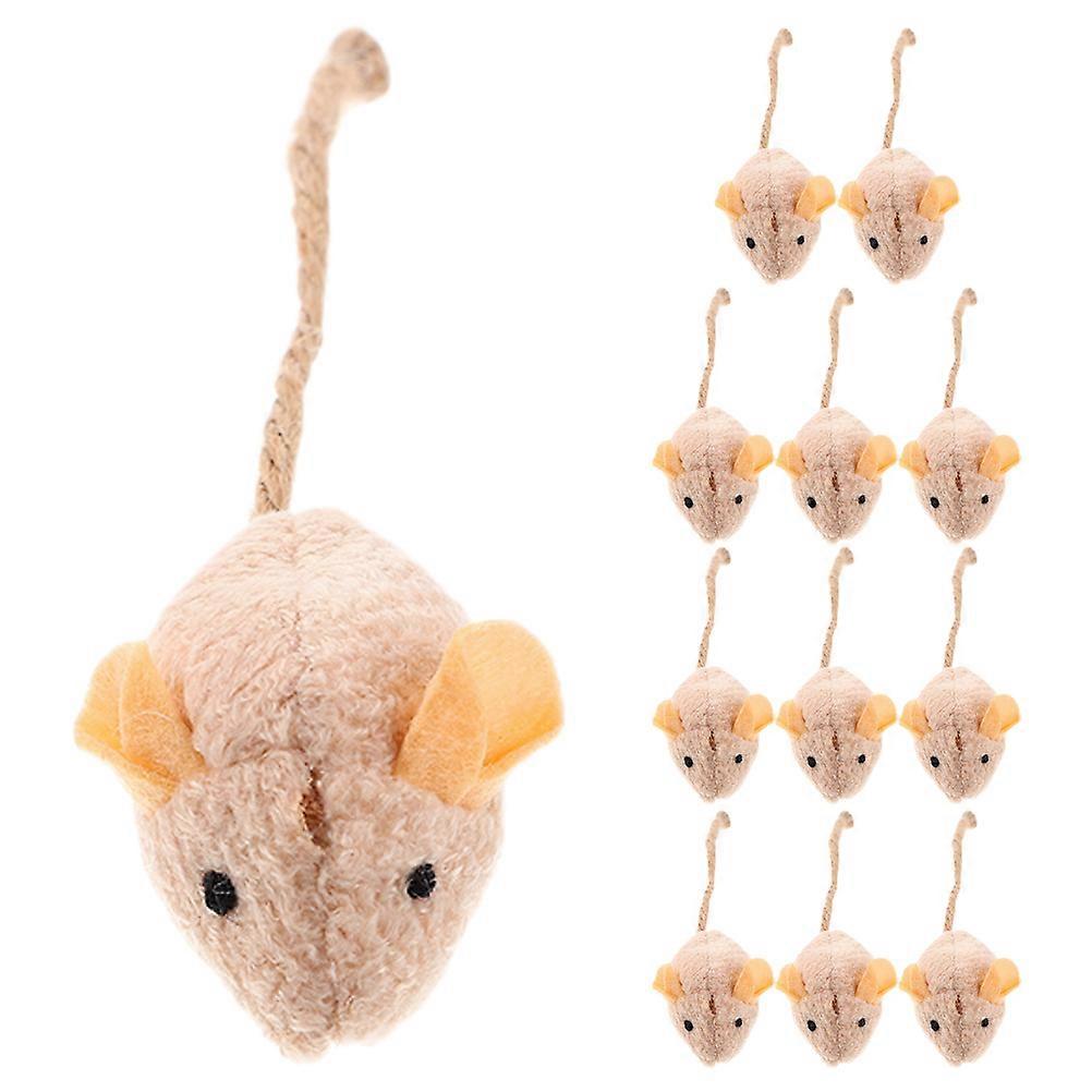 Cat Toy Mice For Indoor Cats 12Pcs Mice Shape Plush Chewing Interactive Play Entertainment