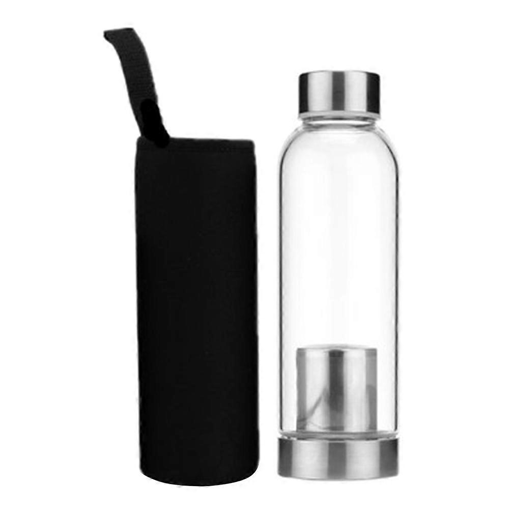 Borosilikatglas vattenflaska med teinfuserhylsa, bärbar lätt resekopp för inomhus utomhusbruk, värmebeständig snygg design