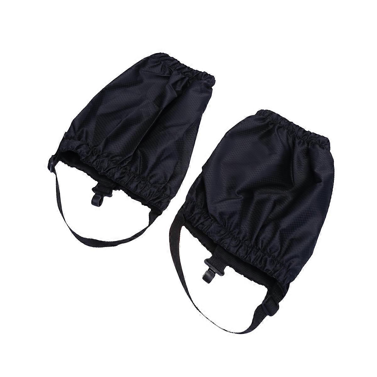 Adjustable Ankle Gaiters Outdoor Hiking Gear Keep Legs Warm for Backpacking Camping Black 1Pair