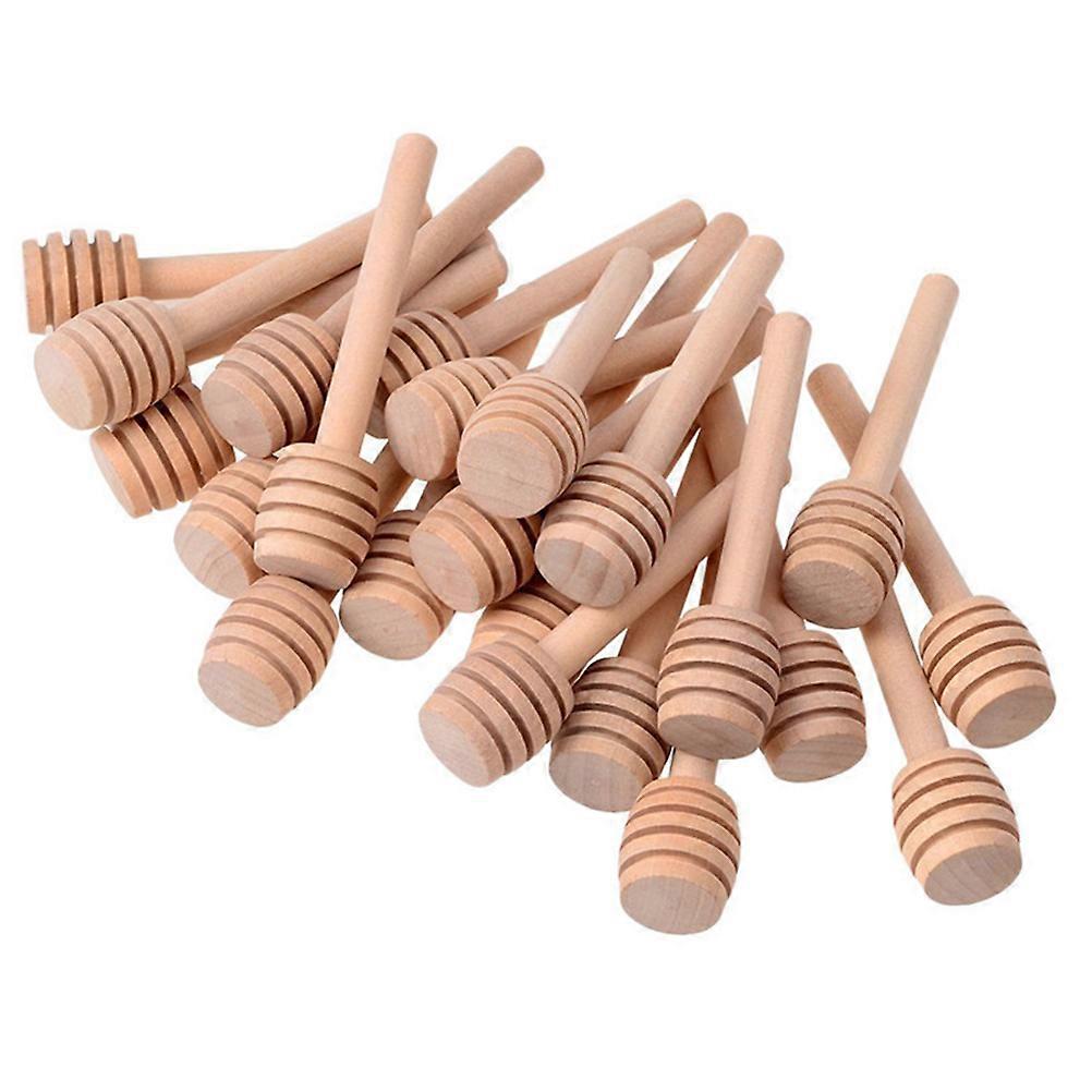 30 Pack Mini Wooden Honey Dippers Stirrers for Easy Honey Jar Extraction, Daily Use & Cleaning