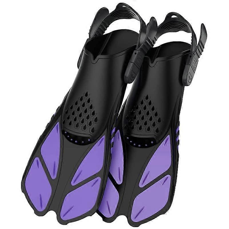 Swimming Fins for Snorkelling and Diving, Adjustable Adult Comfort Fins Size L-XL in Purple, Ideal for Water Sports