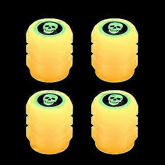 4pcs carro luminoso haste válvula tampas fluorescente noite brilhante carro motocicleta roda de bicicleta pneu cubo luminosa haste tampas decoração do carro