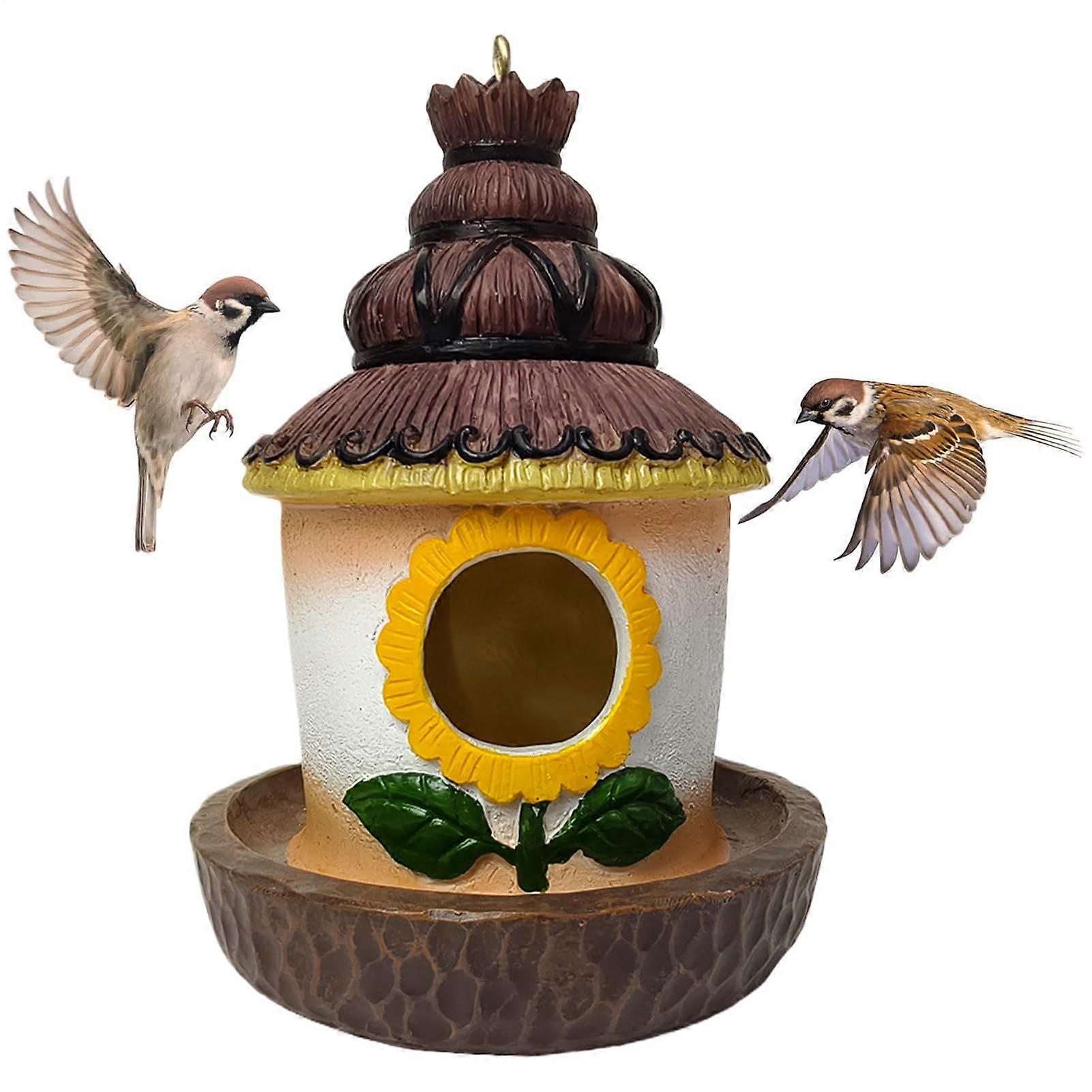 Bird Houses For Outdoor Use - Weatherproof Wild Bird Nest Box For Garden, Terrace, Tree With Weather Protection Design