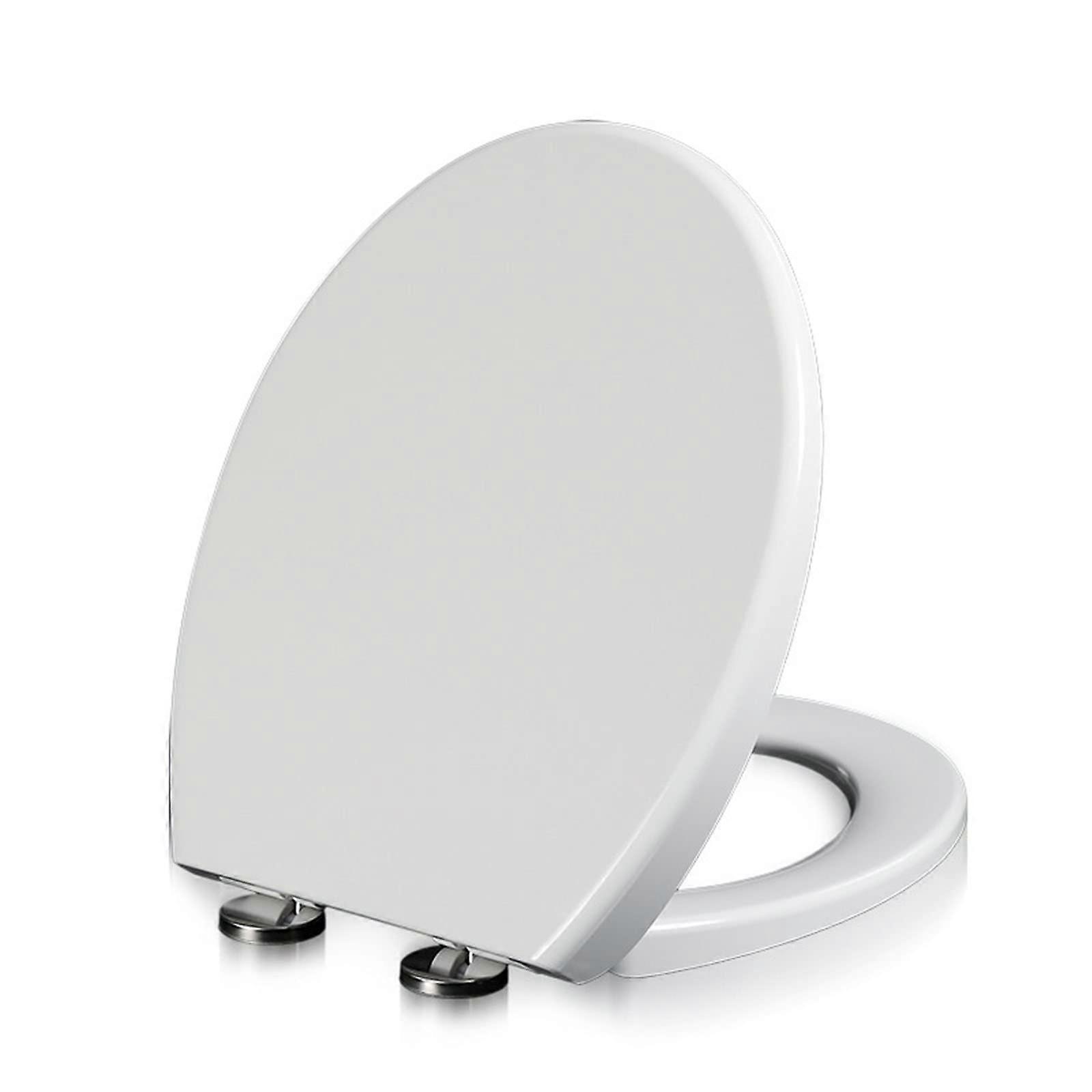 Round Toilet Seat, White Toilet Seat with Soft Close Feature, Quick Release and Easy Clean, Compatible with Standard Toilets