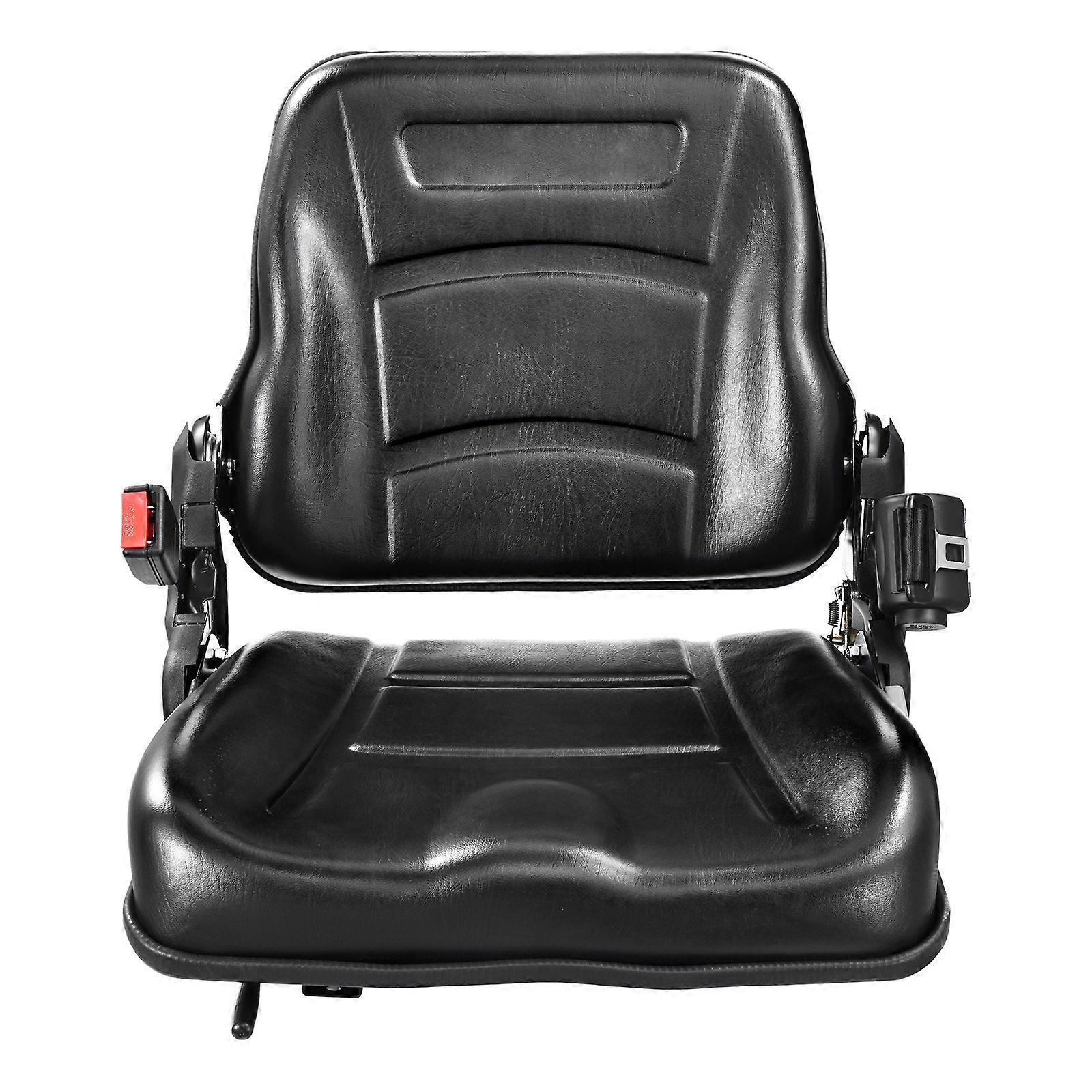 Universal Forklift Seat, Fold Down Tractor Seat with Adjustable Angle Back, Micro Switch and Retractable Seatbelt