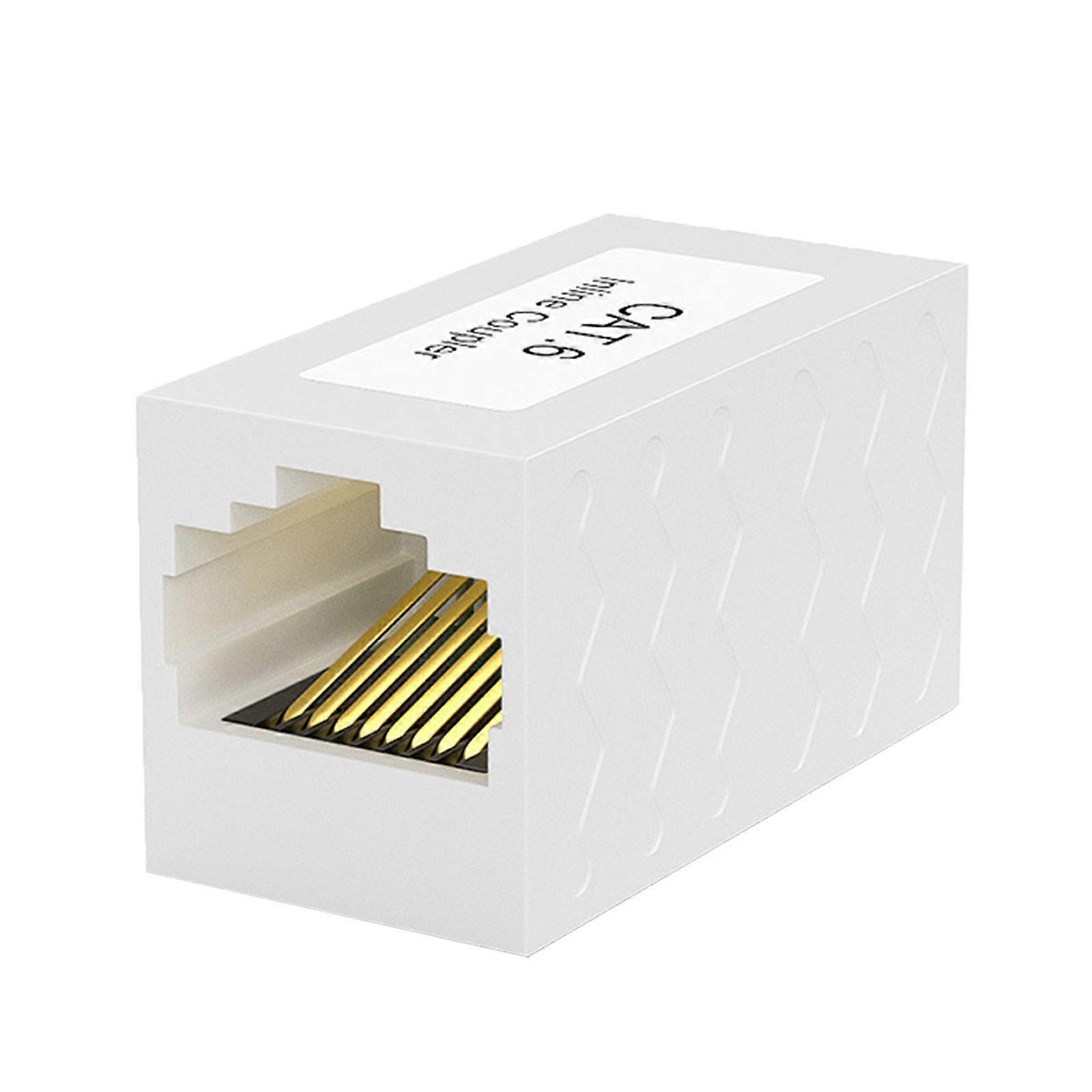 High Performances Ethernet Extender RJ45 Coupler Gold Plated Contacts Shielded Design For Cat6 Cat5 Cables 1000Mbps  White