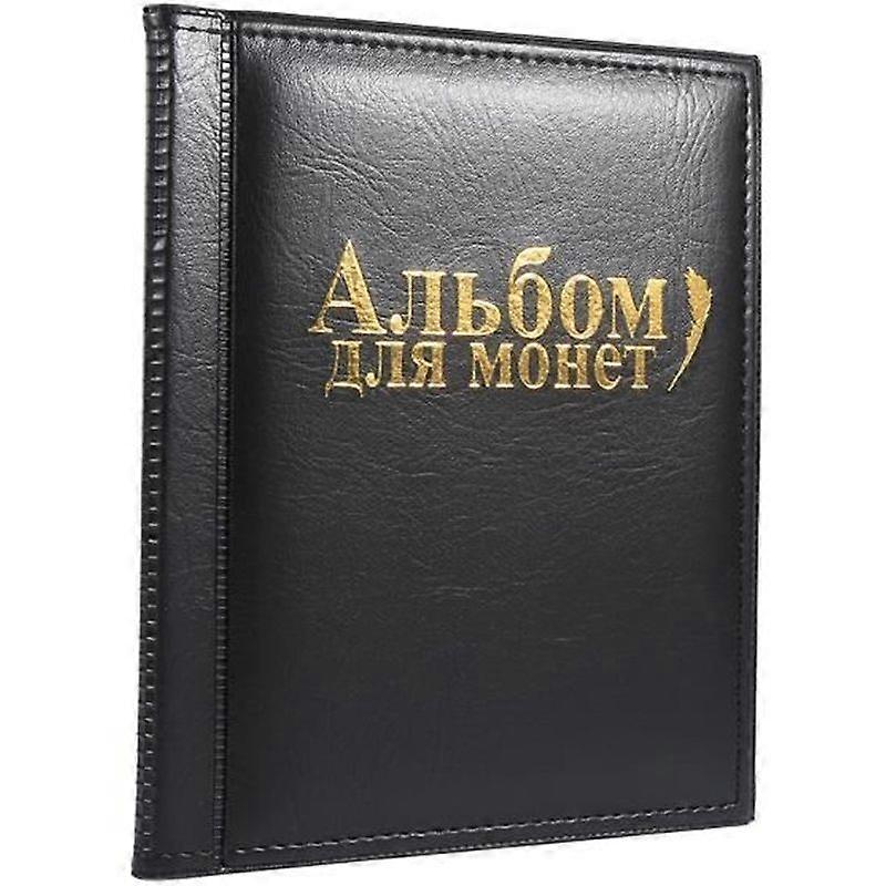 مجموعة كتب ألبوم العملات المعدنية 10 صفحات 250 جيوب أسود