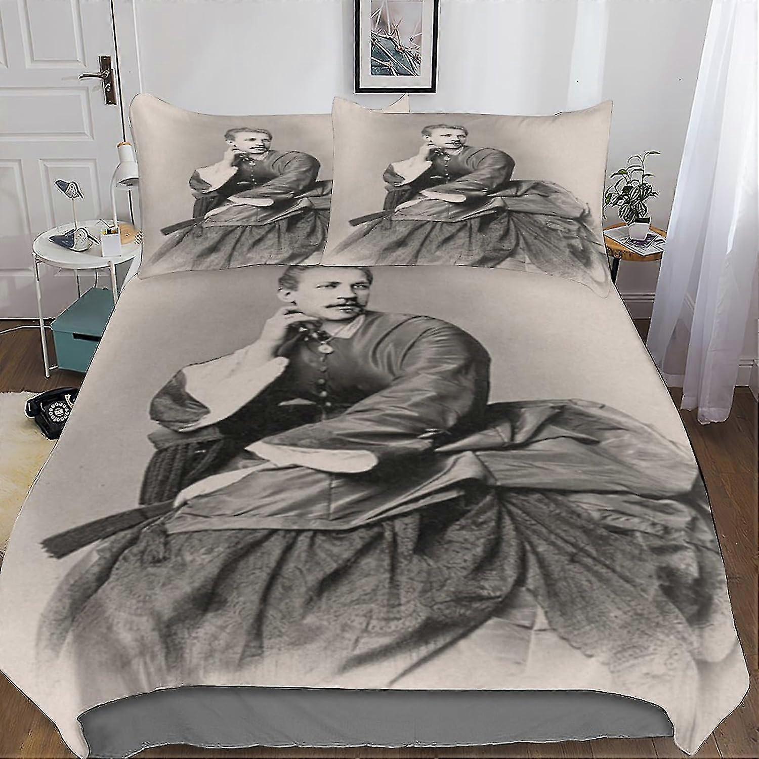 3 Piece Victorian Era Comforter Set with 3D Design and Zip Closure, Super Soft Microfiber Bedding for Girls