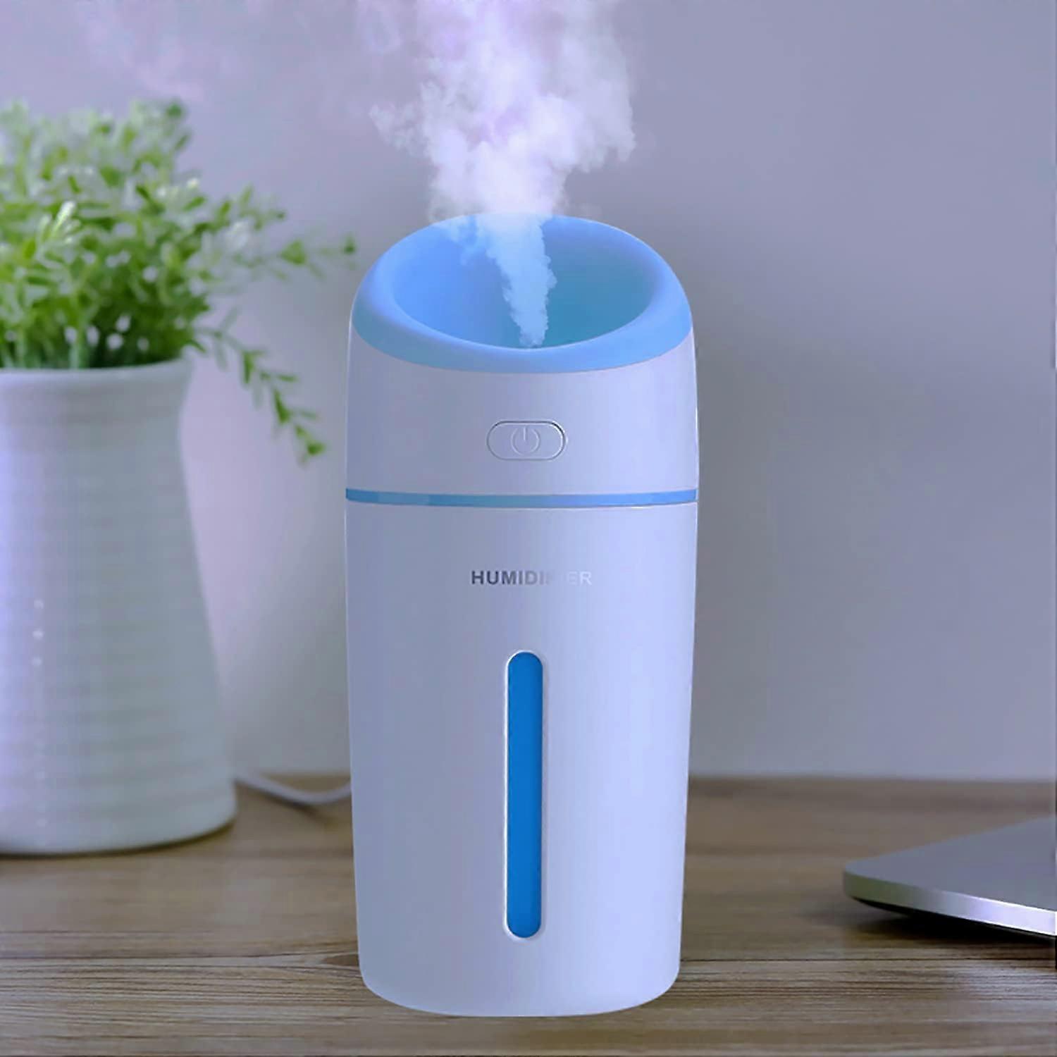 1pc Humidifier 320ml Portable Mini Humidifier Bedroom USB Desktop Auto Off Silent (Blue)