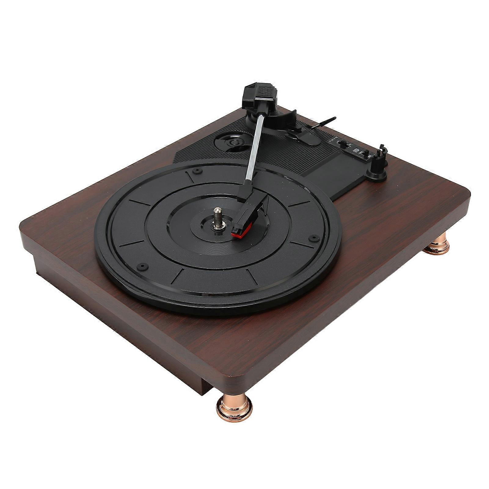 Vinyl Record Player 3 Speeds Vintage Turntable Record Player for Entertainment Decor 100‑240V