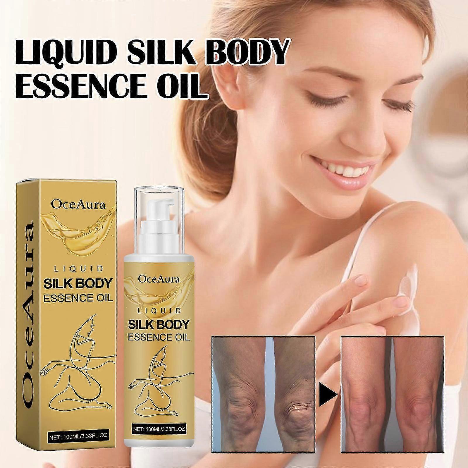 Silk Body Oil Liquid for Anti Wrinkle, Liquid Silk Body Anti-Wrinkle Oil,Firming Hydrating Body Oil for Smooth Skin, Reduce Fine Lines