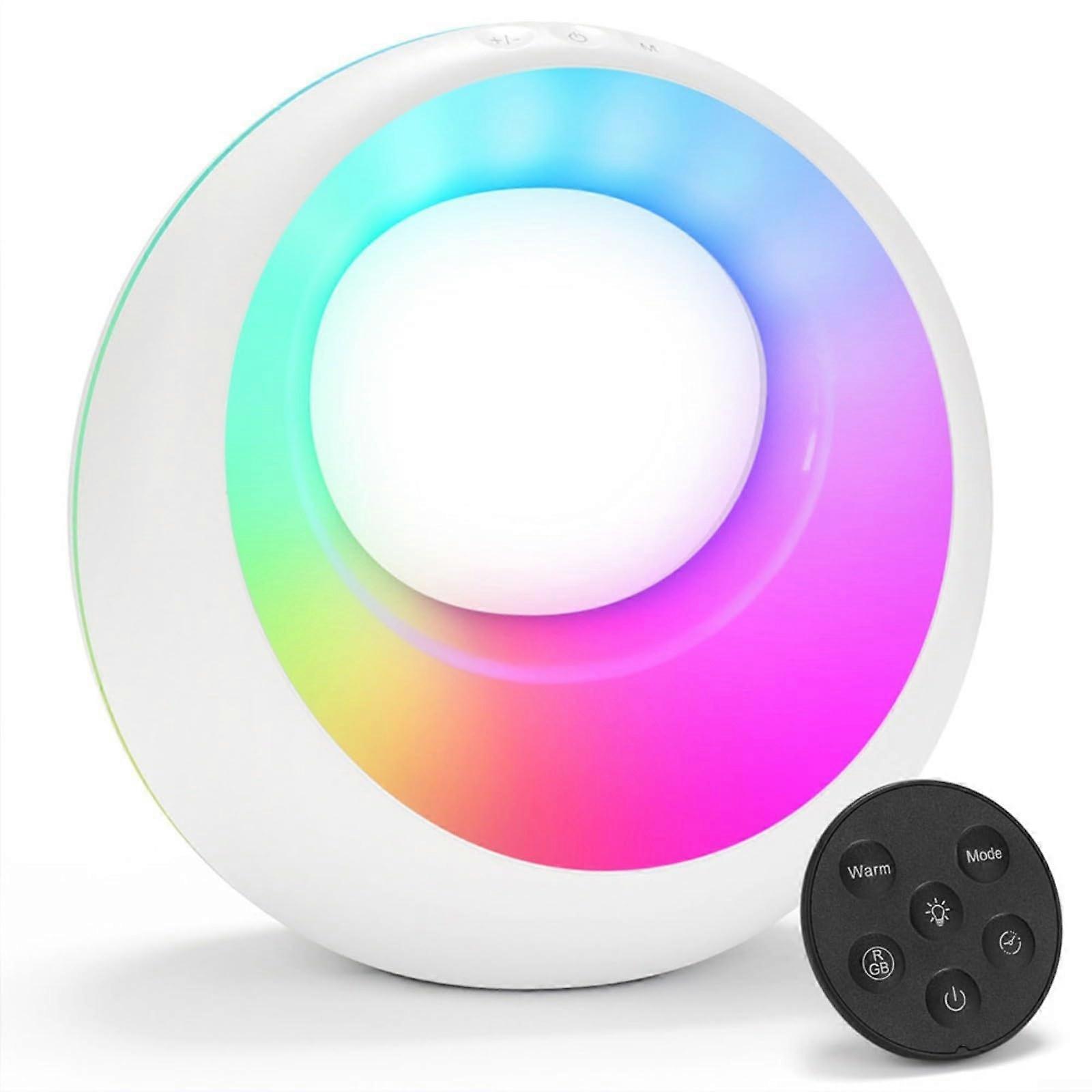 LED bedside lamp touch dimmable with RGB color 9 modes, USB rechargeable bedside lamp with timer, night light for bedroom living room.