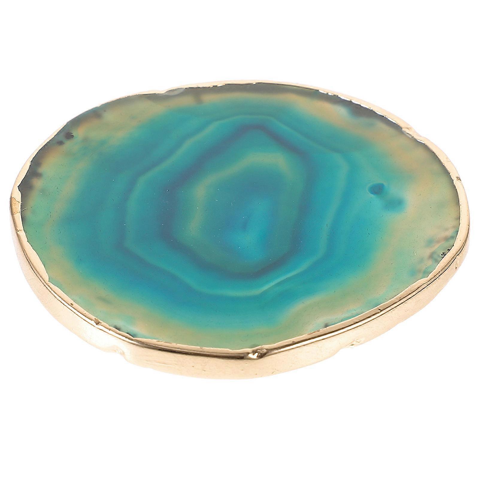 Agate Coasters Stone Heat Insulation Non-Slip All Occasions 10X10CM Purple Creative Mug Pad 1Pc