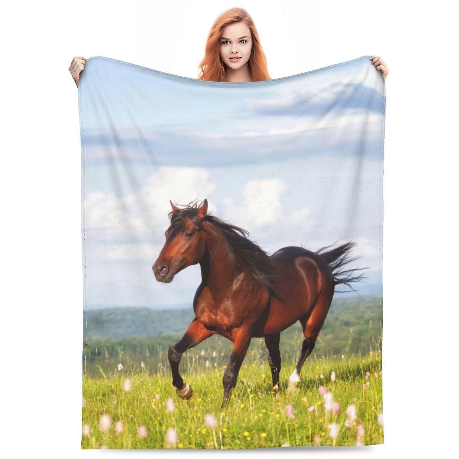Manta de Cavalo para Meninas e Mulheres, Flanela de Lã de 40 x 50 Polegadas para Cavalos