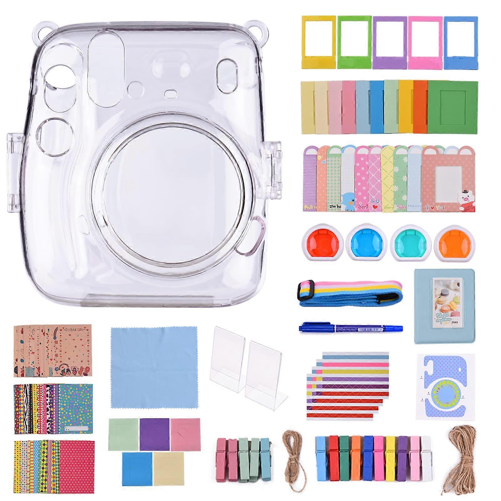 17in1 Instant Camera Accessory Kit Mini 11 Instant Camera with Case/Album/Frame/Lens Filter/Lanyard and More, MultiColour