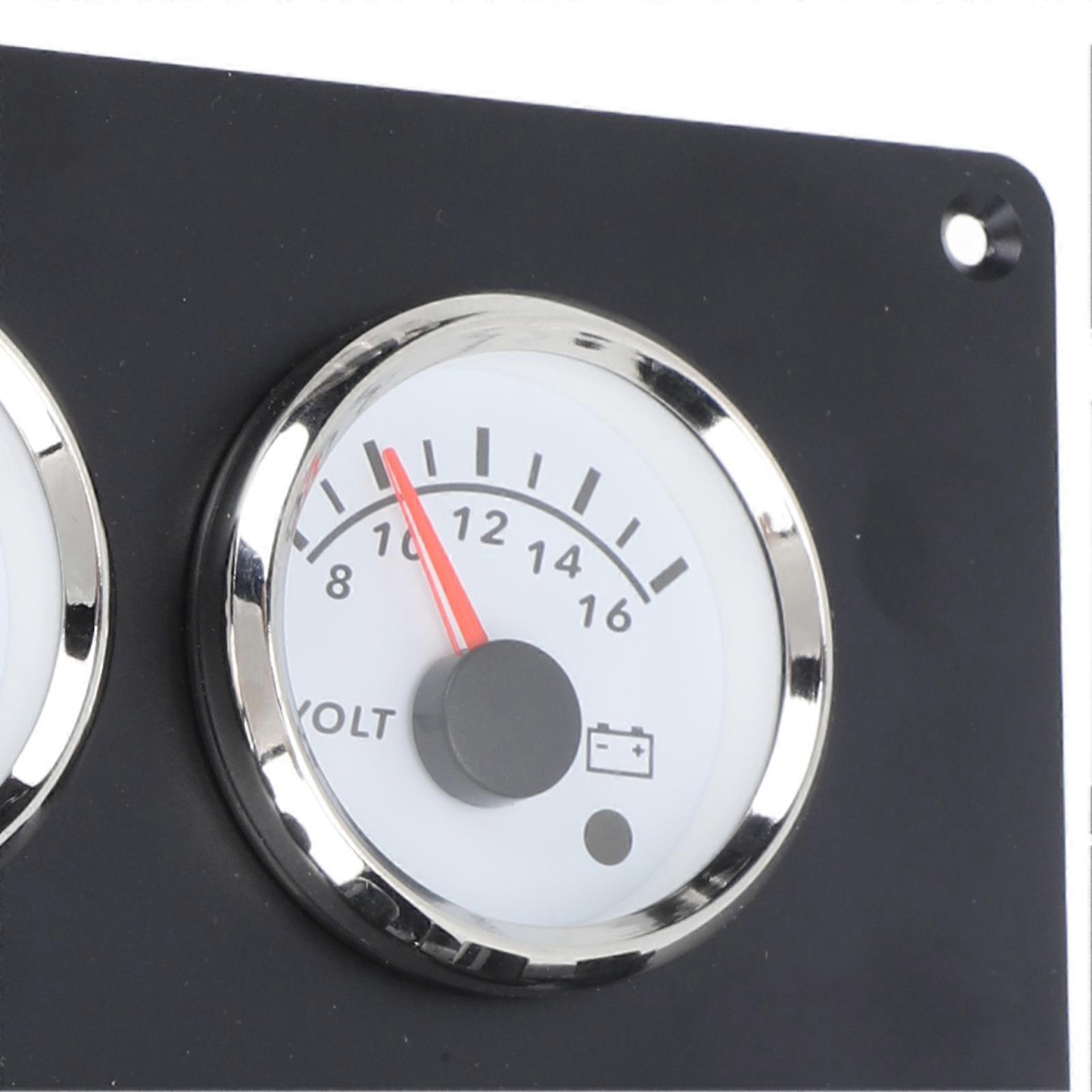 12-24V 3 in 1 Gauge Meter Wasser Abwasser Füllstand Voltmeter Cluster Set Boot Instrumententafel mit 8 Gang Schalter für Bootsyachten