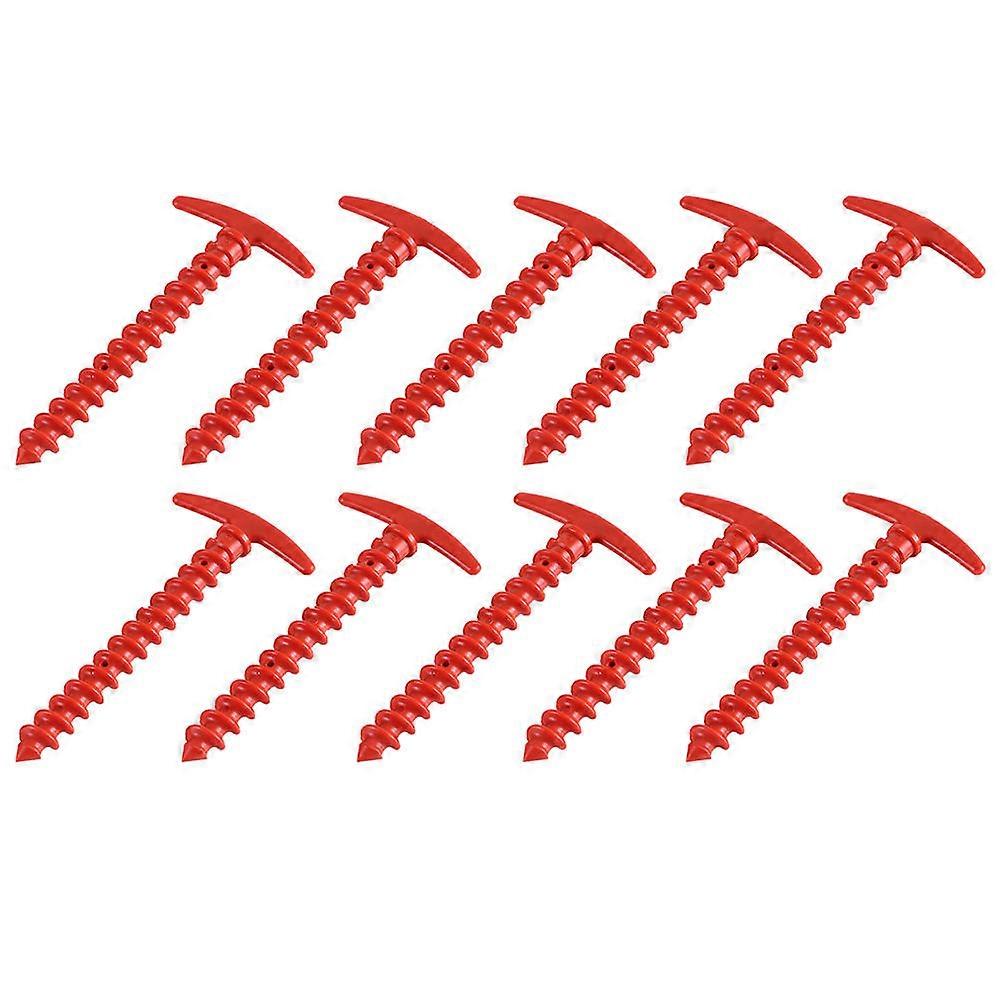 Nylon Tent Stakes for Outdoor Use Heavy Duty and Durable with Spiral Red Pegs
