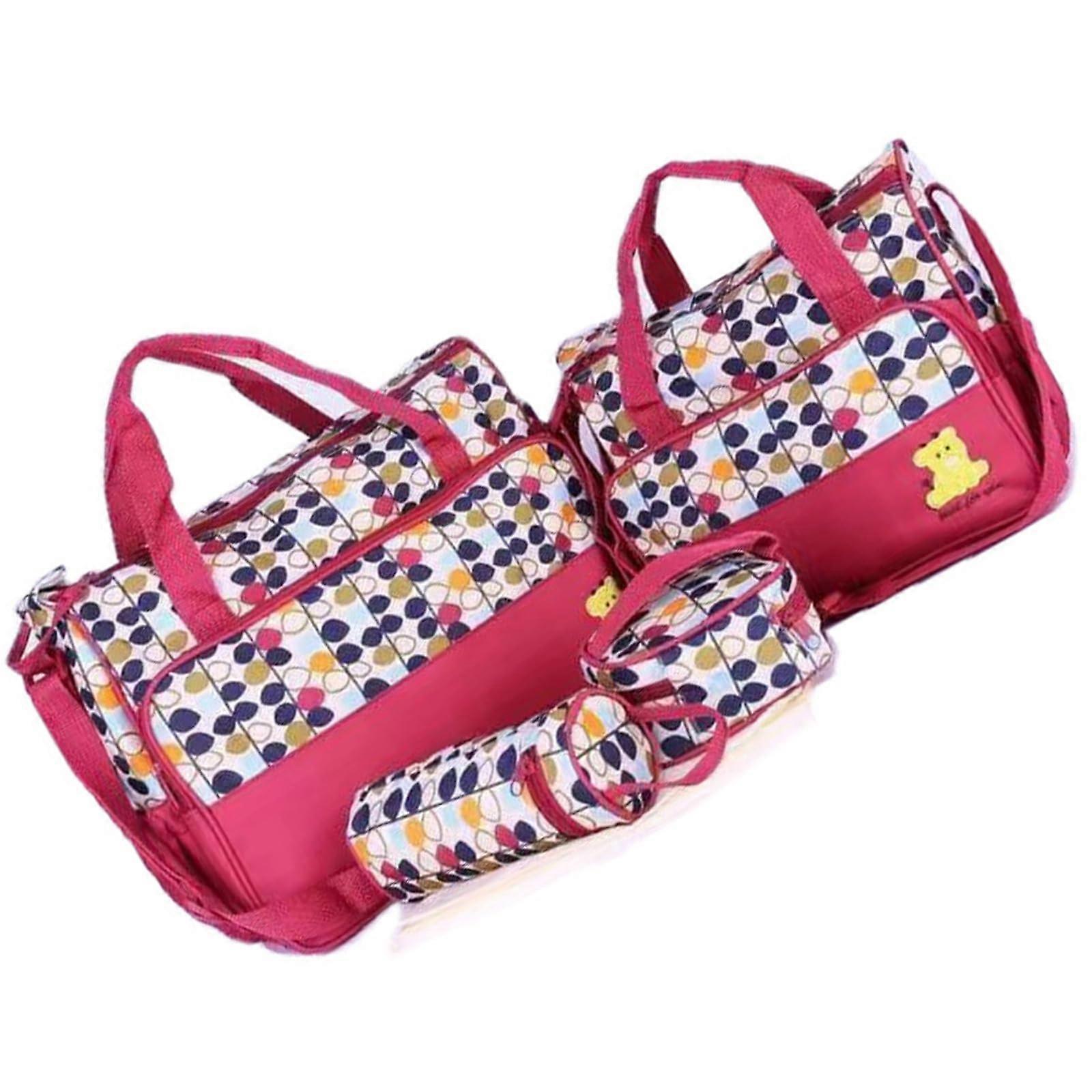 Baby Diaper Bag with Mat Organizer for Toddlers Large Capacity and Easy Carry for Mother and Baby 5pcs/Set Wr