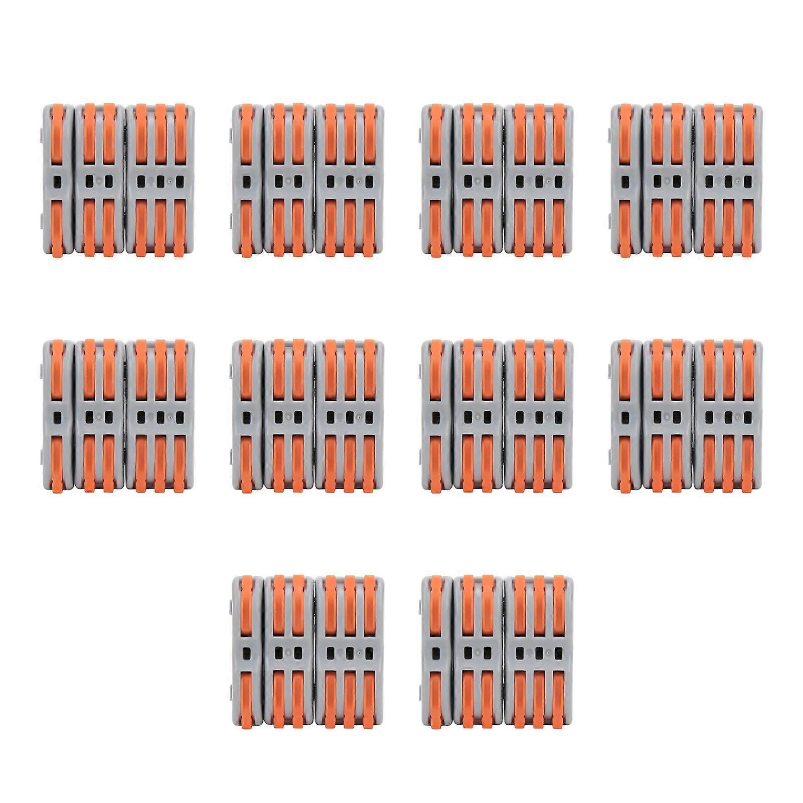 30Pcs Quick Terminal Block Wire Connector PushType Wiring Splitter Set SPL-P1/P2/P3
