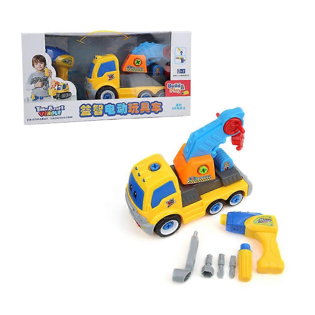 Take Apart Trailer Engineering Vehicles Assemble Disassemble Building Electric Nut Tool Educational Toy