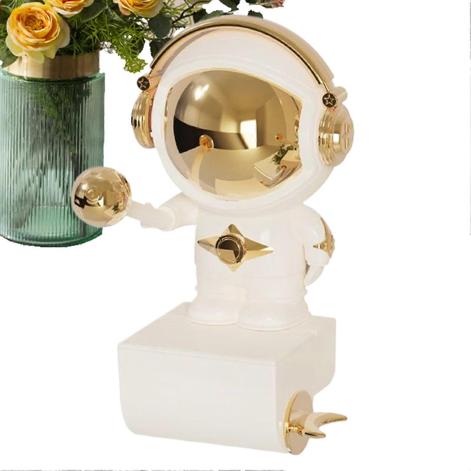 Toothpaste Tube Squeezer - Astronaut-Shaped Wall-Mounted Dispenser, Easy Dose Holder for Creams and Washes, Gold for Kids and Adults