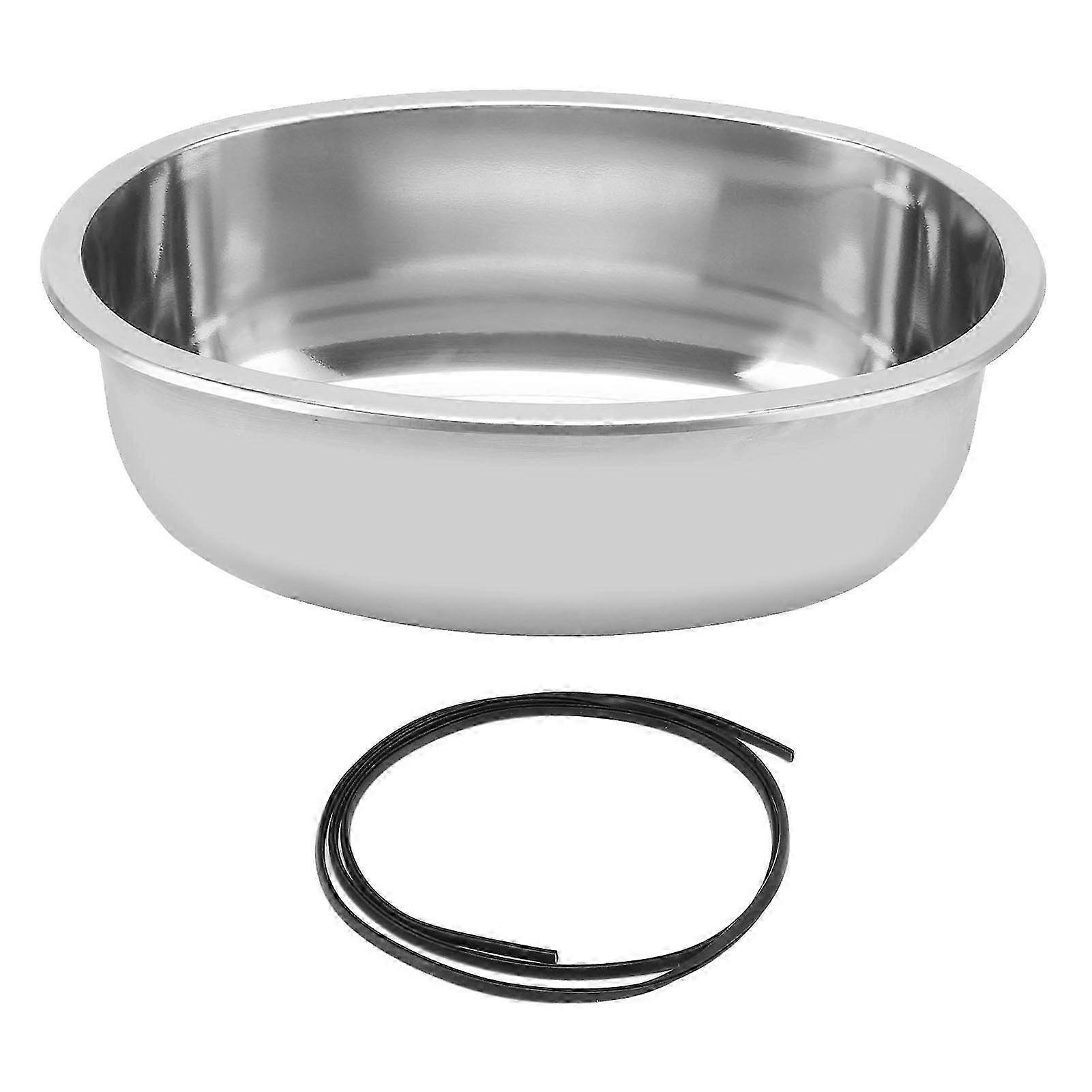 Oval Stainless Steel Sink for Marine Use with 40mm Drain Hole, Suitable for RVs and Caravans