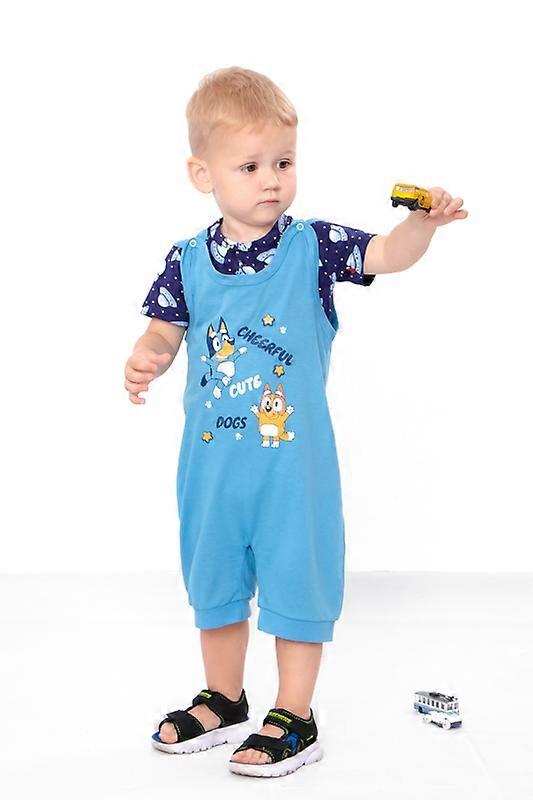 Infant Boys’ Set – Snap-Button Romper & T-Shirt, Soft Cotton, Summer,  HC 5018-002-33-4