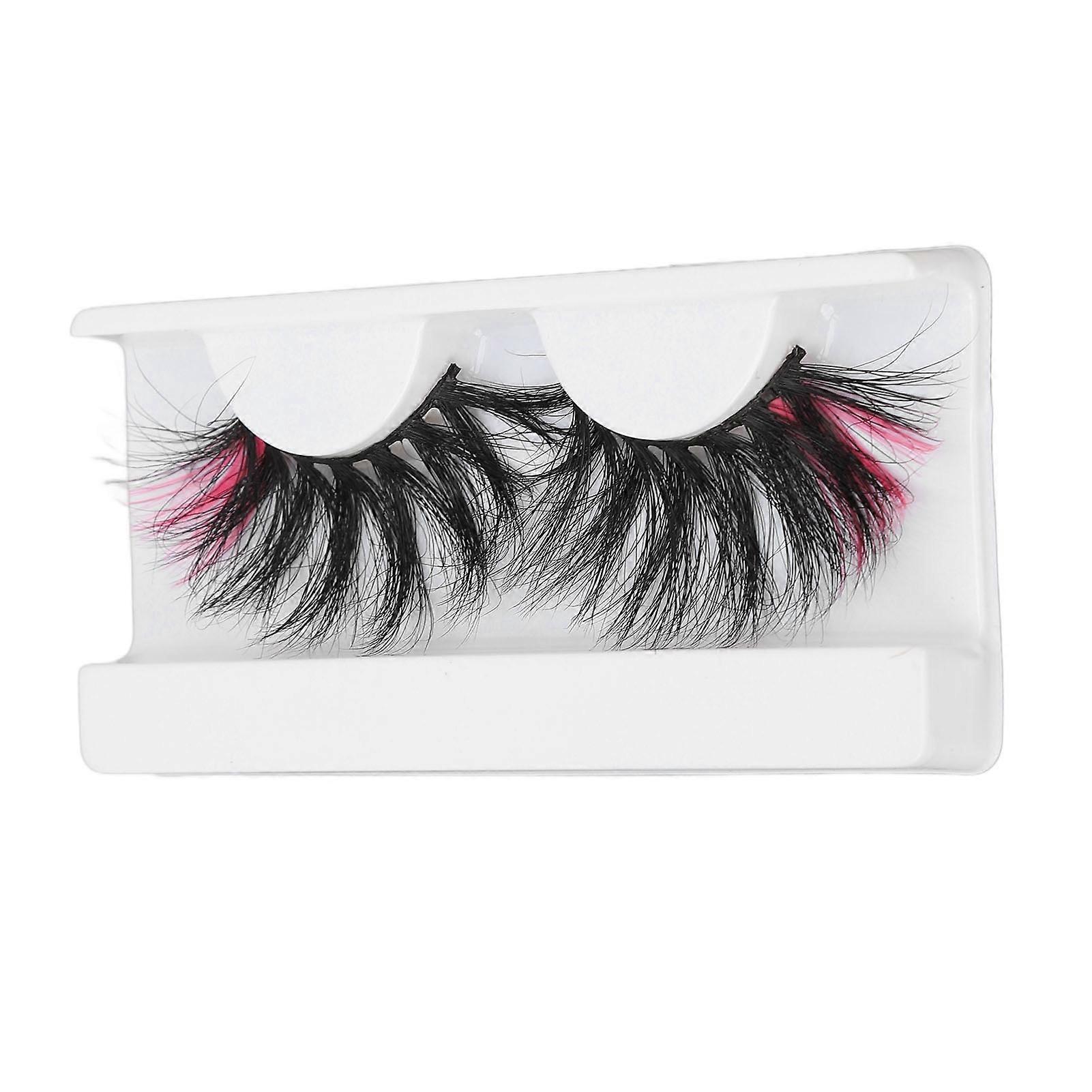 0.98in Color False Eyelashes Wispy Fluffy Pink Ends Dramatic Colored False Eyelashes 670A-5C