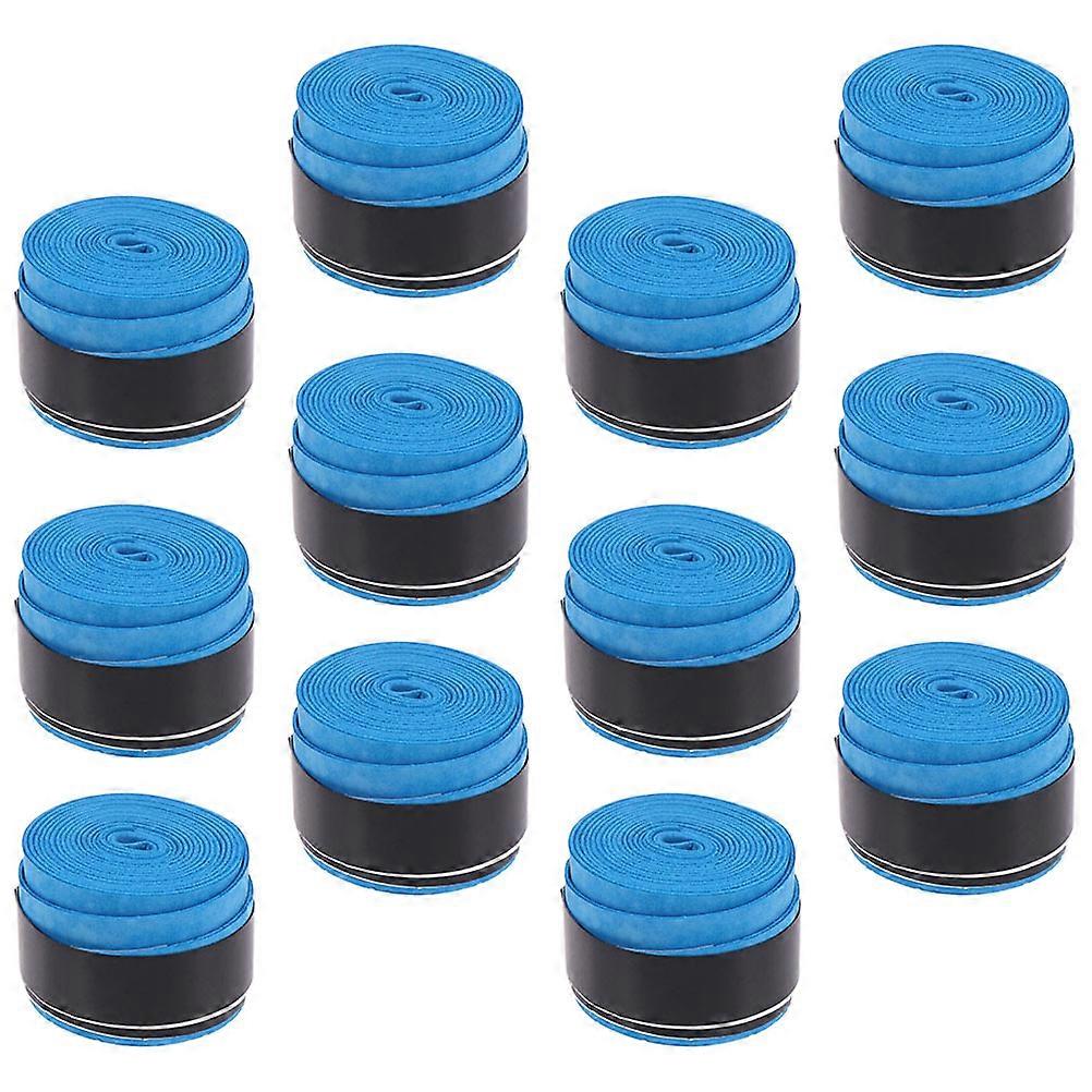 Blue Tennis Racket Overgrips Made of Durable PU Material with Antislip and Sweatabsorbing Properties 12pcs