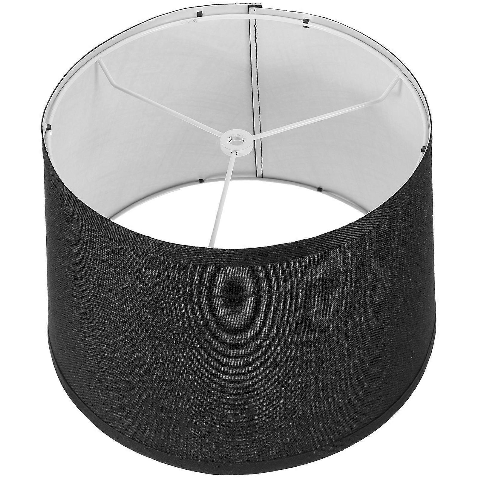 Drum Shades For Table Lamps Cloth Lampshade Easy Installation Black Round Shape Bedroom Study 11 8×11 8×7 9In 1Pack