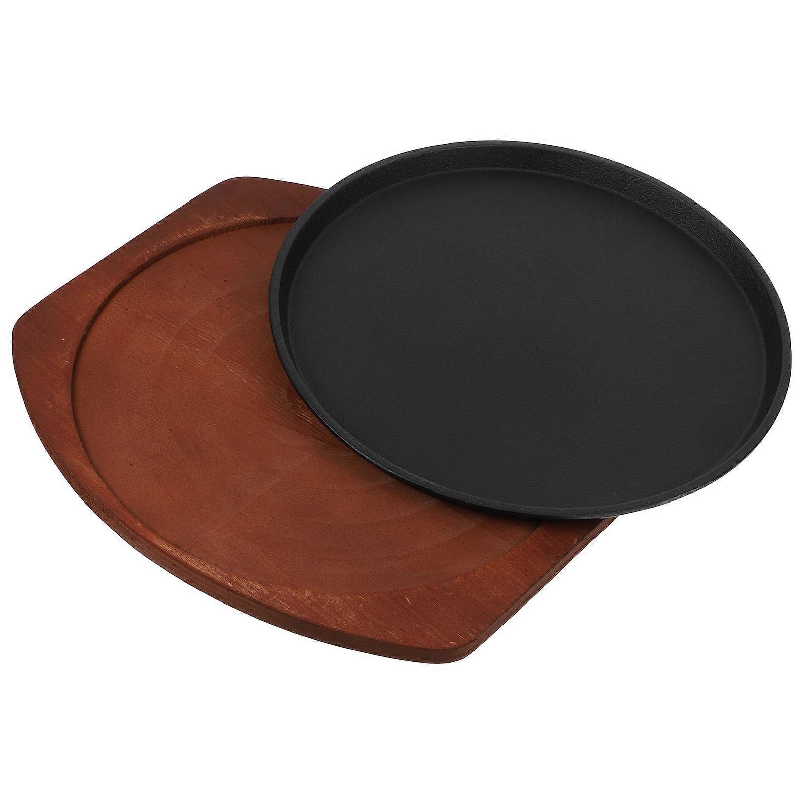 Grilling Food Pan Iron Steak Plate For Commercial Use Good Thermal Conductivity 1Set