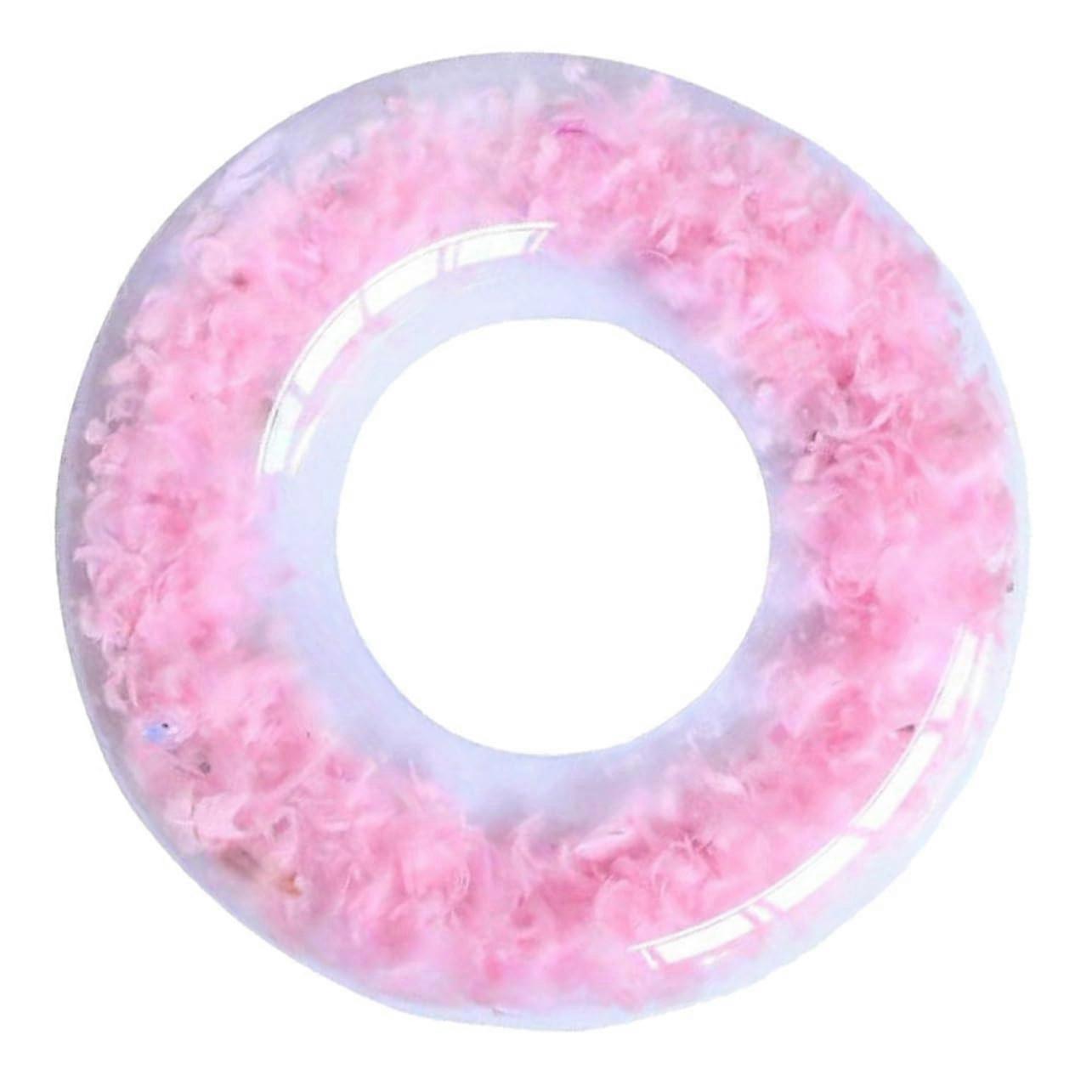 Inflatable swim ring for adults Portable swimming gear for beach and pool fun, transparent design