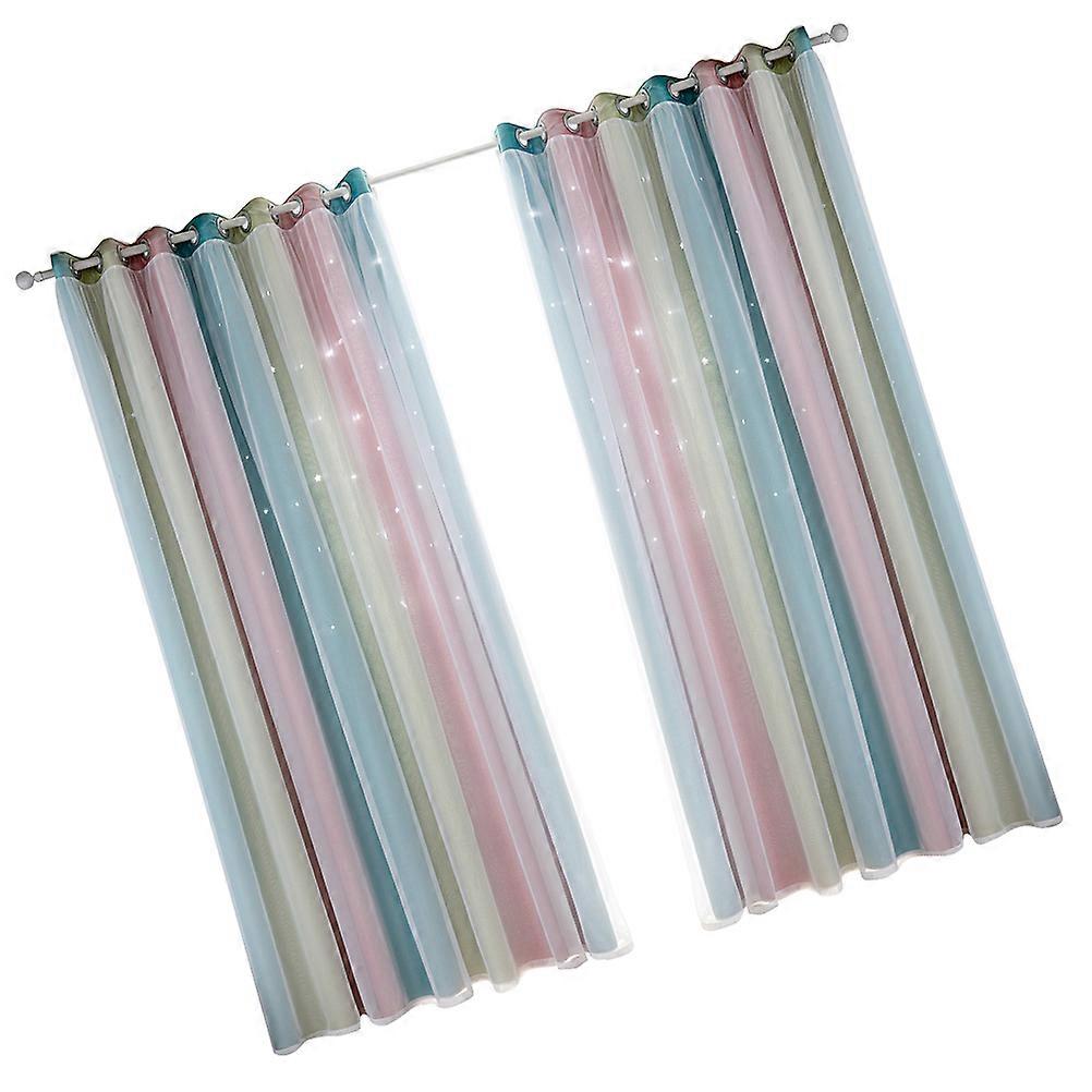 Light Filtering Window Shades Double-Layer Curtain Friend Gift Pink 200x100cm Insulation Blackout 2Pack