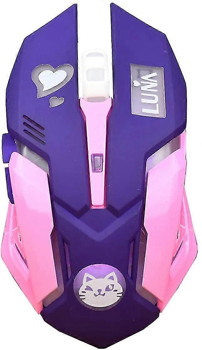 Cute Gaming Mouse, Rechargeable 2.4ghz Wireless Mouse, With Usb Receiver
