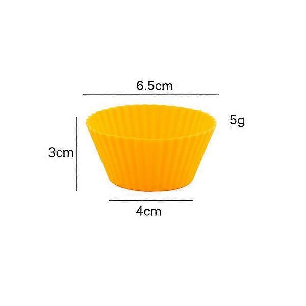 Set of 6 Pcs Multicolored Silicone Muffin Molds (Random Colors)