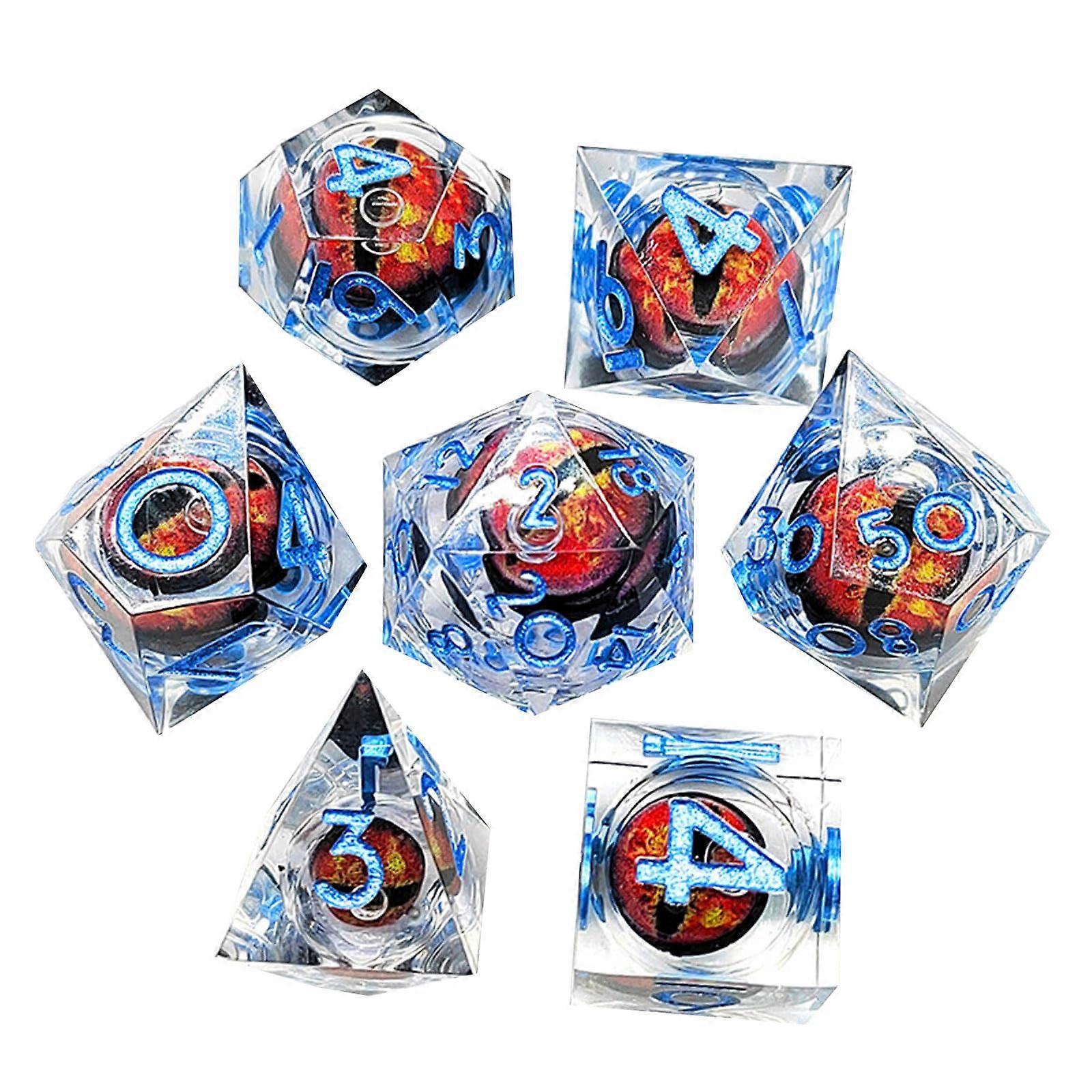 7 Piece RPG Diceset Dragon Eye Dice Set For Role-Playing Games, Polyhedral Dice, Tabletop Gaming