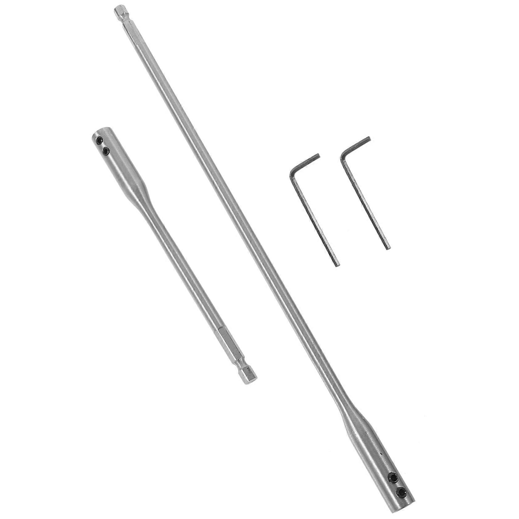 Flexible Drill Extension Rod Set 30X1.2cm Silver for Wood Spade Quick Change Tool Compatible with Hand Drill Bits