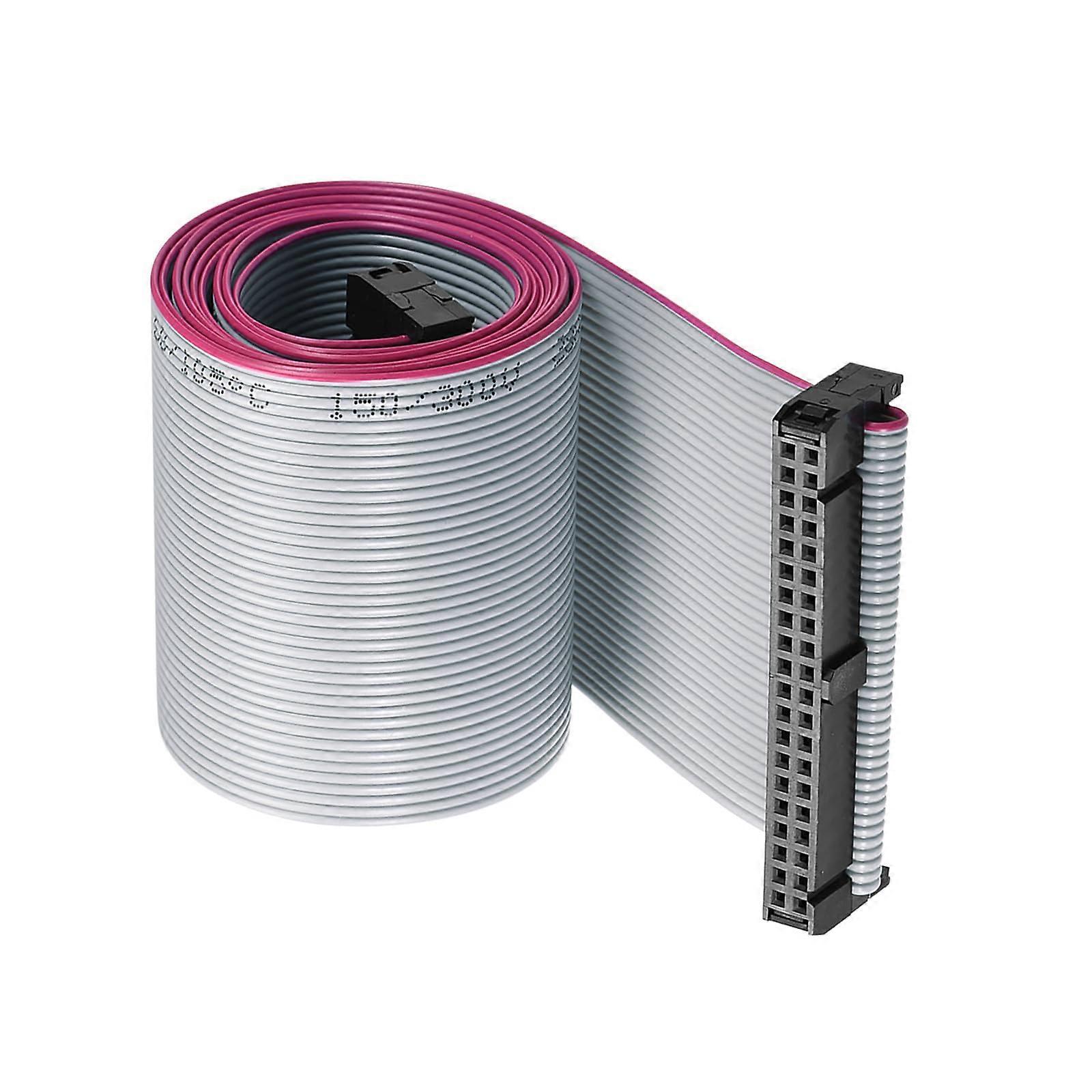 40 Pin 2.54 mm IDC Flat Ribbon Cable FC To FC, 1 m Length, Grey