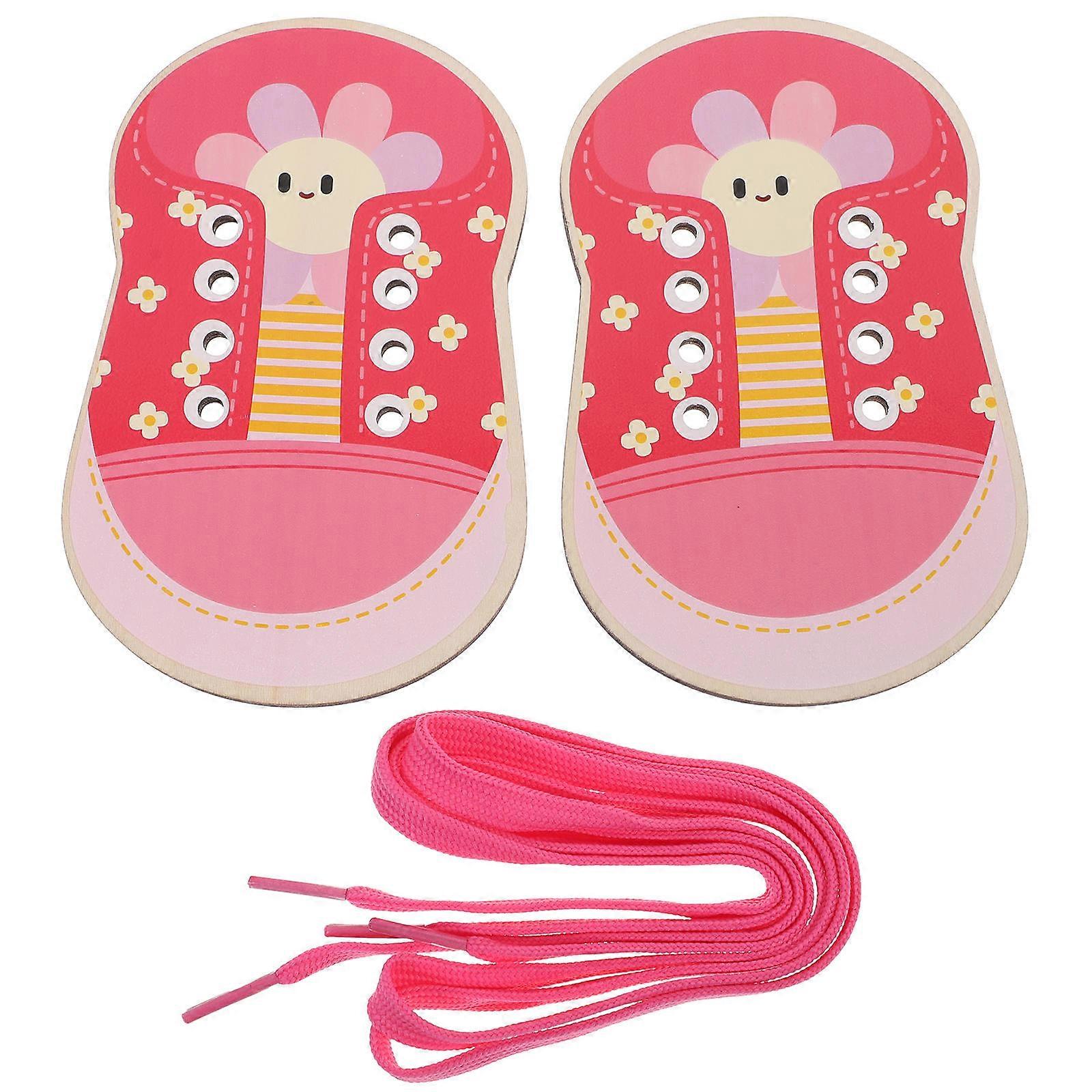 Tying Shoe Training Toy Kids Preschool Learning Toys Improve Hand-Eye Coordination Safe For Children 14.00X9.00X0.50Cm 1Set
