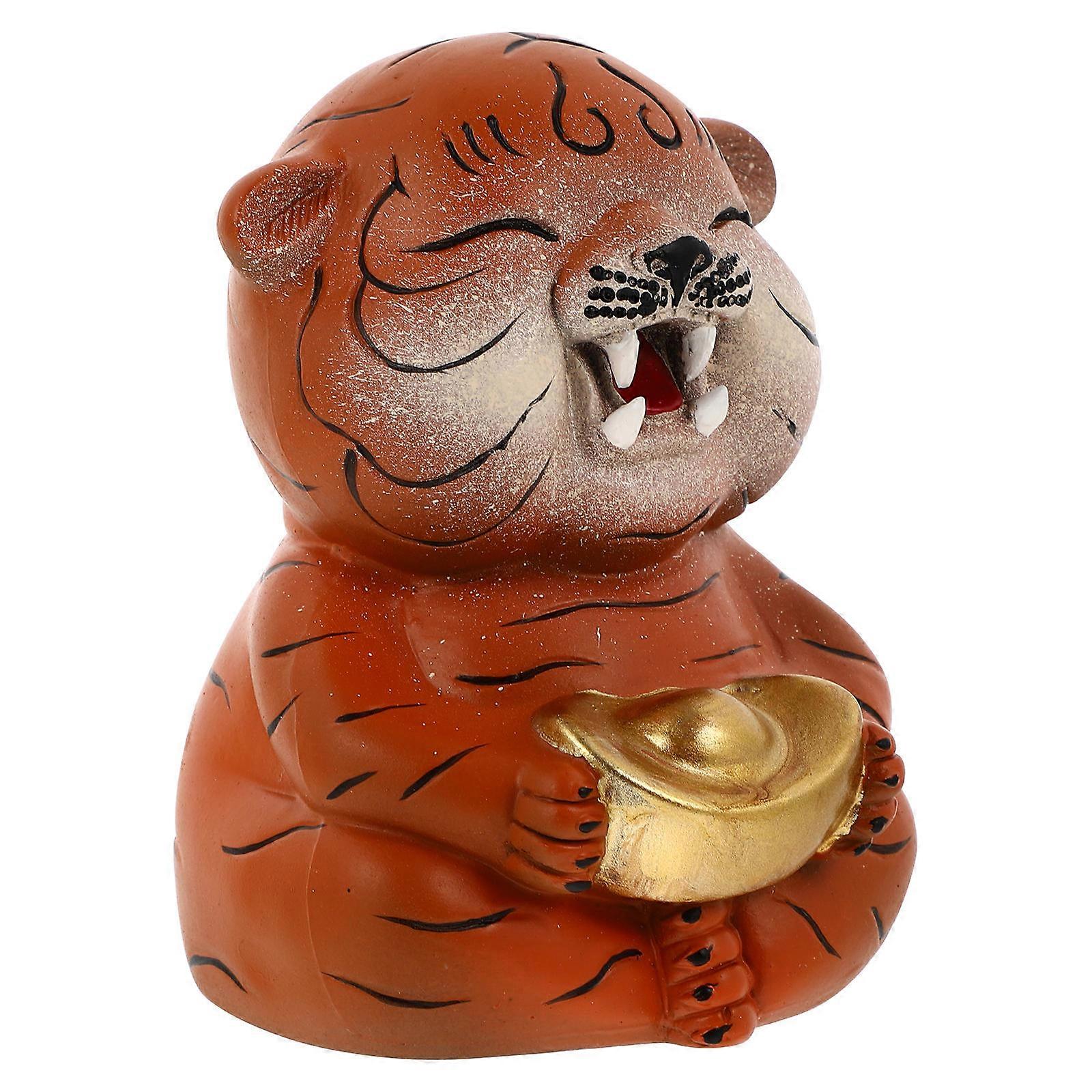 Tiger Shaped Coin Jar Home Use Creative Design Money Saving 8.3X7.8CM 1Set