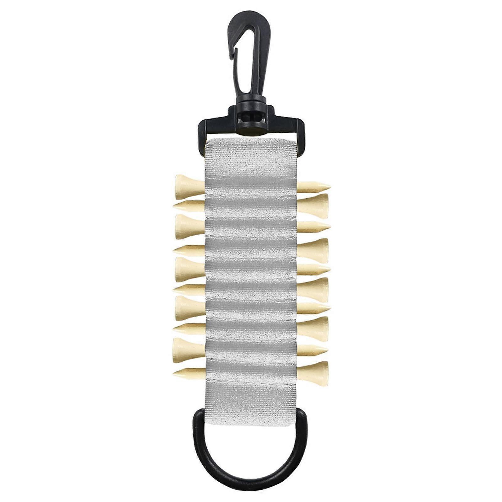Self-Adhesive Golf Tees with Belt Clip Organizer, Holds 10 Tees, Keychain Hook for Easy Access and Storage