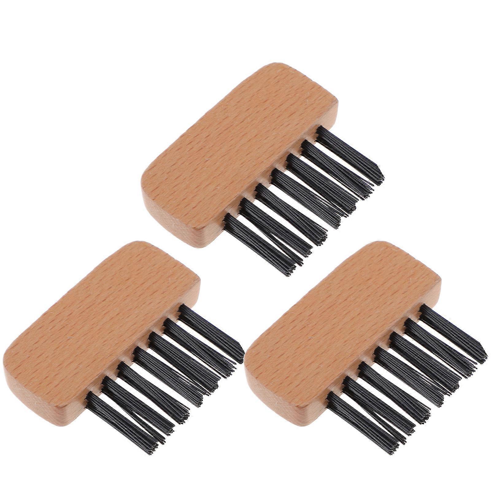 Wood Handle Umpire Brush for Cleaning Baseball and Softball Home Plates at Home Light Brown 3 Pieces