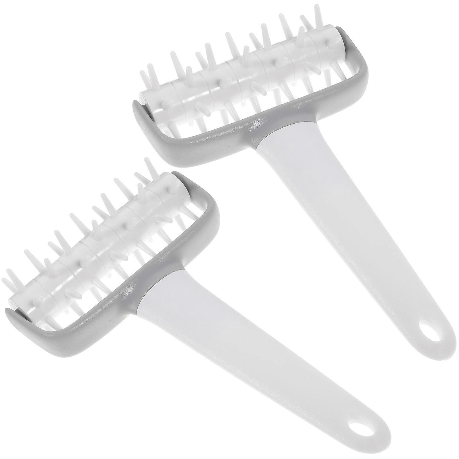 Pizza Docker 2Pcs White PP Homemade Pizza Roller with Even Perforation for Home Use