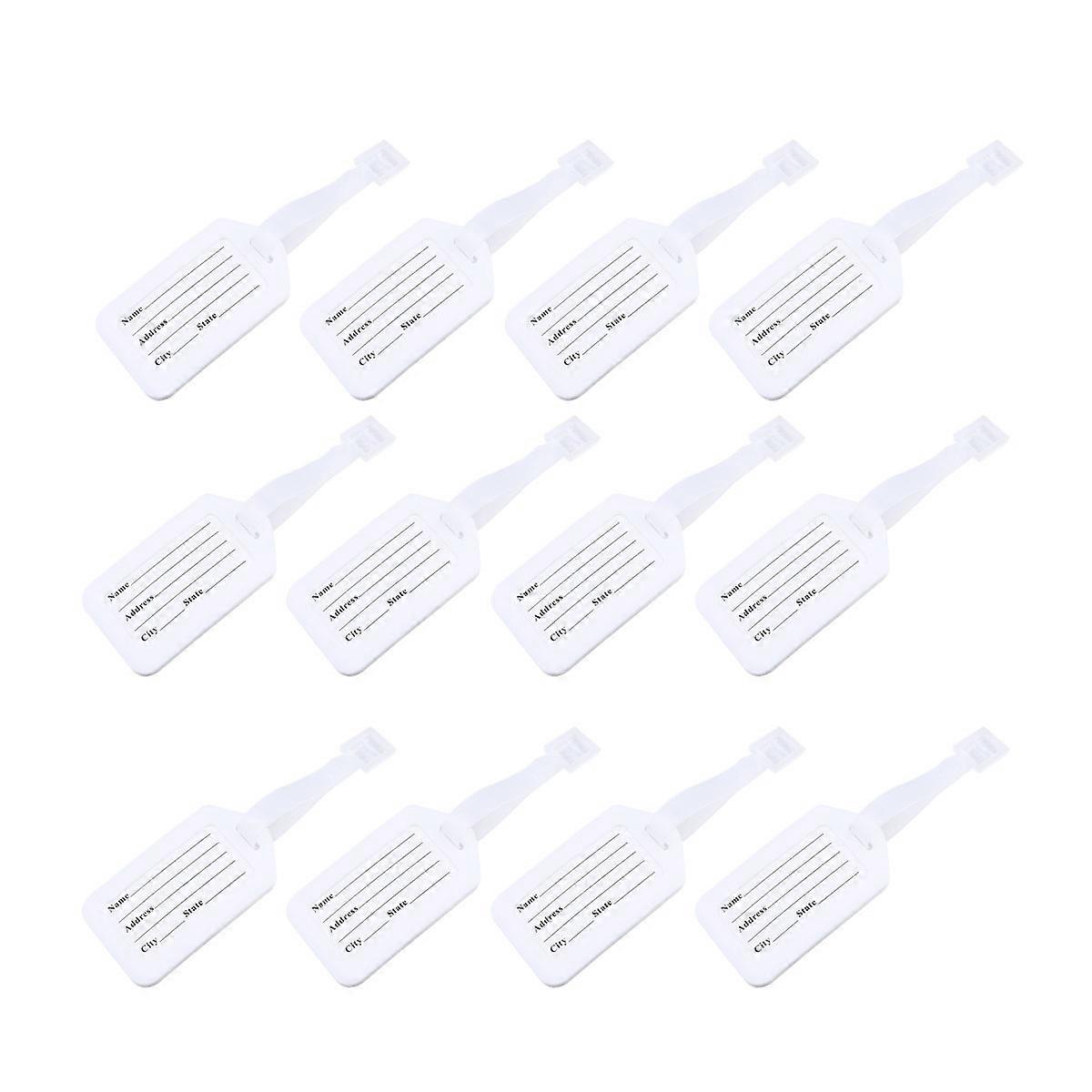 Suitcase Identifiers Plastic Luggage Tags For Handbags Backpacks Flexible Id Tags With Binding Band White 30Sets
